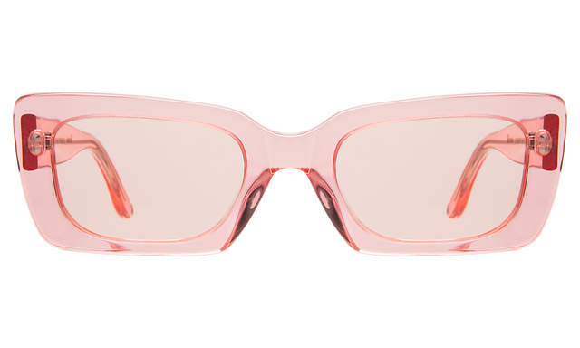 Wilson Sunglasses front view in Neon Pink with Neon Pink Flat See Through