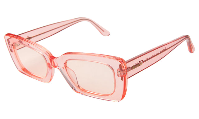 Wilson Sunglasses Side Profile in Neon Pink / Neon Pink Flat See Through