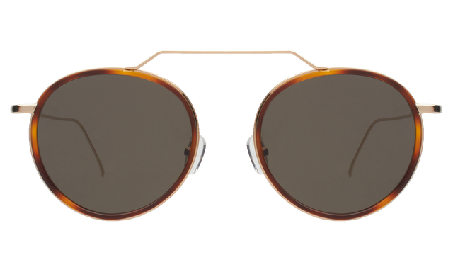  Wynwood Ace Sunglasses in Havana with Gold With Grey Flat Lenses