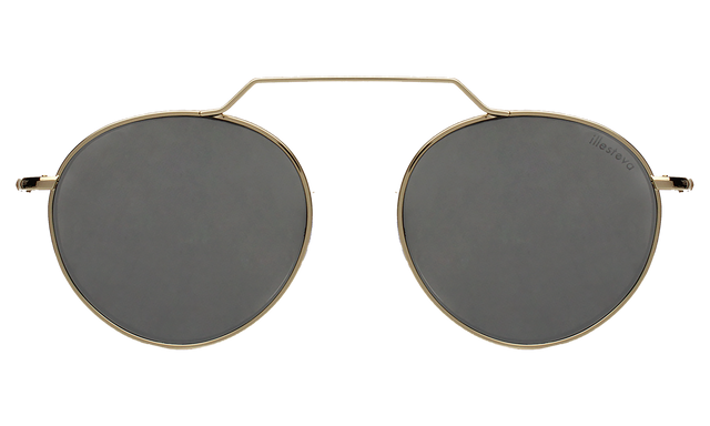  Wynwood II Sunglasses front view in Gold with Silver Flat Mirror