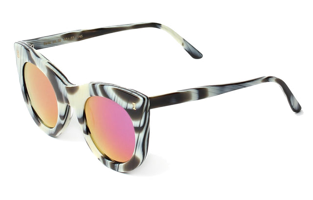  Boca Sunglasses Side Profile in Horn / Pink Mirror