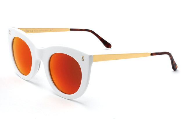 Boca II Sunglasses side view in White/Havana / Orange Mirror